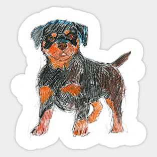 Cute Rottweiler Like Kids Drawing Sticker